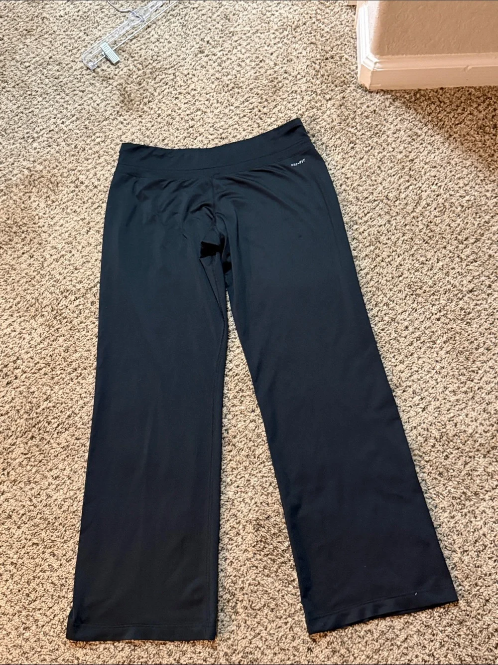 Nike Black Flared Performance Dri-Fit with White Swoosh